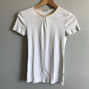 White Brunello Cucinelli Ribbed T-Shirt